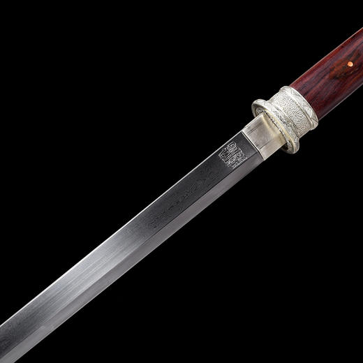 月影刀唐刀 环首刀  龙泉沈广隆宝剑 手工一体刀剑 花纹钢  未开刃 商品图3