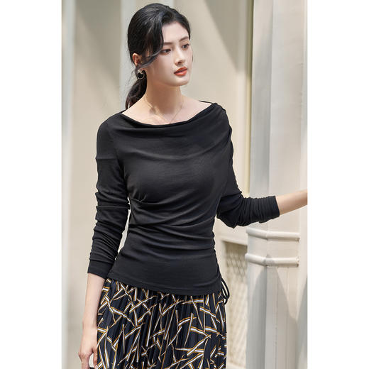 剩S/XXL 【轻熟御姐风T恤女】2026春韩系氛围感女主穿搭气质显瘦上衣5Z24CT1934 商品图1