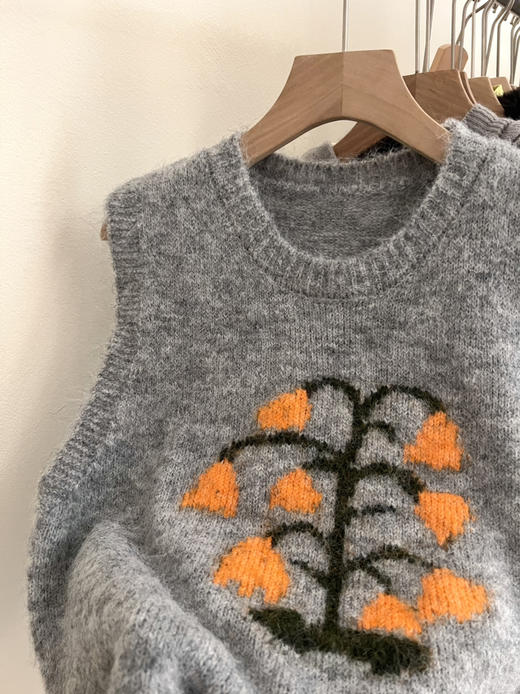 韩铃兰花马海毛马甲 商品图5