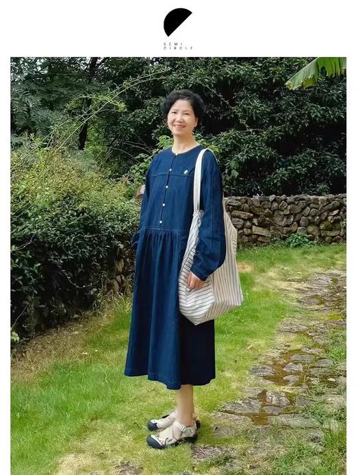 半圆/D24310333/抽绳长袖牛仔连衣裙 商品图2