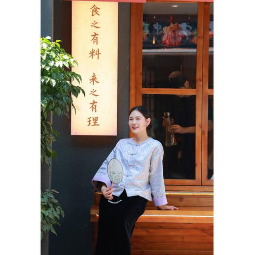 宋锦八达晕-开衫外套（24705619-玉頩）+裤子（24709759玉色-160） 商品图3