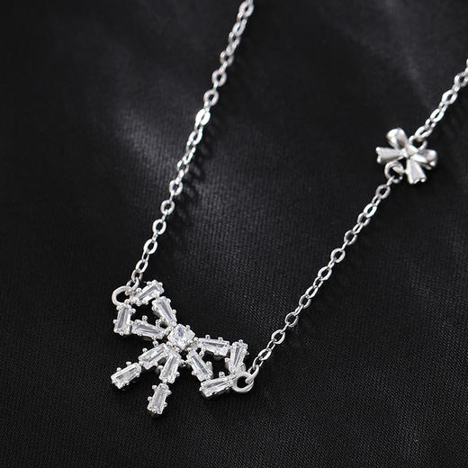 【方锆蝴蝶结】S925银项链【JHY-N001737B】 商品图1