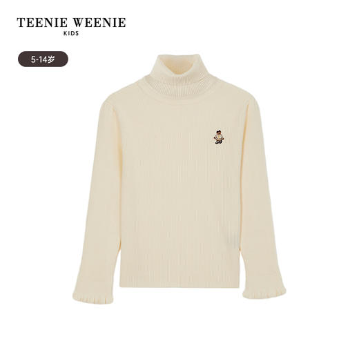 TeenieWeenie Kids小熊童装秋冬款女童高领花边纯色打底衫毛衣TKKW24OT51R 商品图5