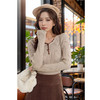 9/10奢姿大码女装2024秋冬简约坑条时尚百搭针织衫胖妹妹气质V领上衣9744634077 商品缩略图4