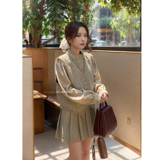 9/8奢姿大码女装2024秋季减龄流苏小香风三件套胖妹妹百褶时尚套装9943962124 商品图4