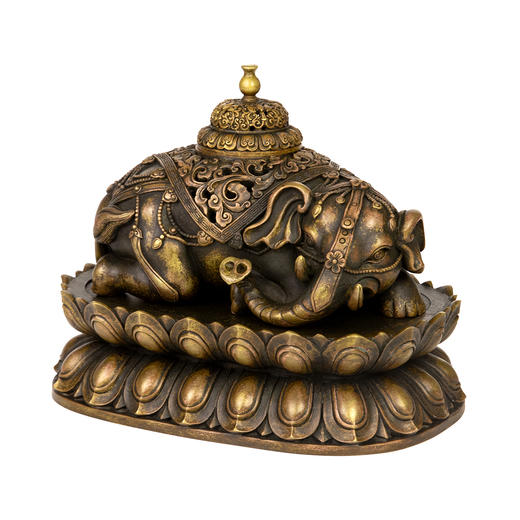 吉祥古法香炉 莲花座福象熏炉 商品图0
