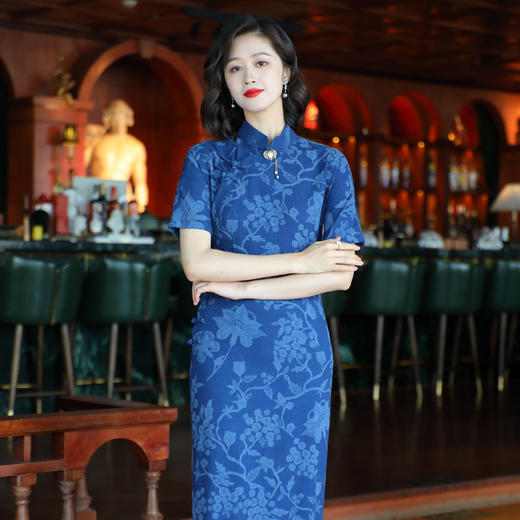 OY-24280中国风复古女装夏季新款棉麻印花日常改良旗袍连衣裙24280 商品图2