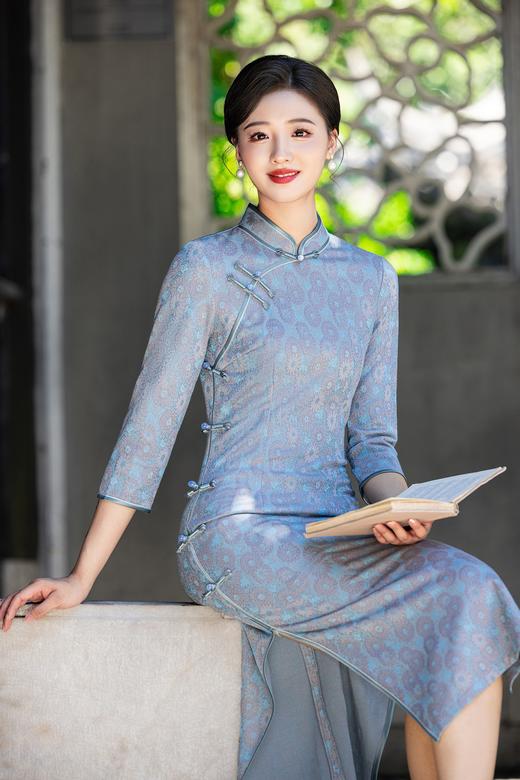 MYJ 686洋气旗袍长款礼服复古气质 商品图0