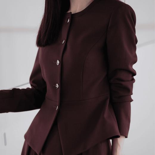 安可拉红秋季新款复古外套伞裙高级女神范时尚气质显瘦收腰 商品图2