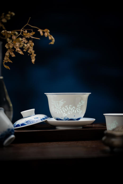 富玉 景德镇玲珑瓷组合功夫茶具手绘双龙戏珠5头茶具 商品图3