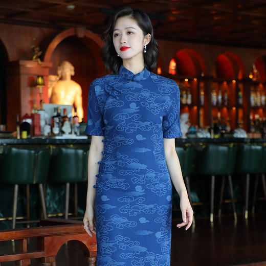 OY-24282中国风优雅复古女装夏季新款棉麻印花日常改良连衣裙24282 商品图1