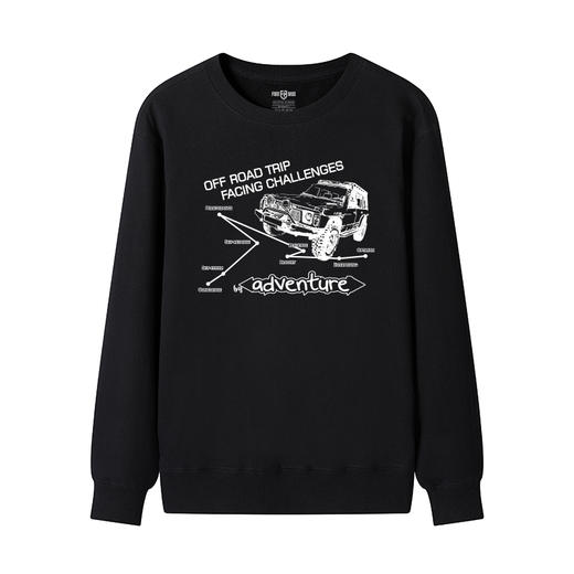 自由基地秋冬新款圆领卫衣途乐怀旧越野车印花设计图案团队队服饰 NMT-2178 商品图1