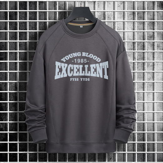 【新款DSK】大依优型大码印花长袖卫衣加肥加大肥佬休闲宽松透气上衣打底男士胖子 商品图5