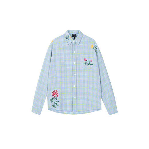 【Achock官方店】美式休闲刺绣格子衬衫男女潮牌高街宽松衬衣情侣 商品图4