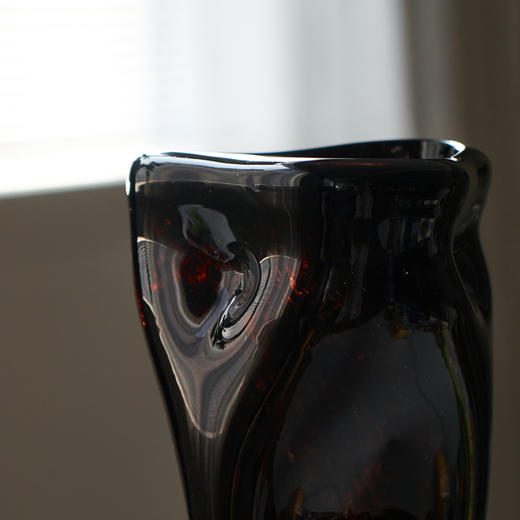 轻奢风创意大口直筒黑金琉璃花瓶高级感台面软装居家装饰玻璃饰品 商品图7