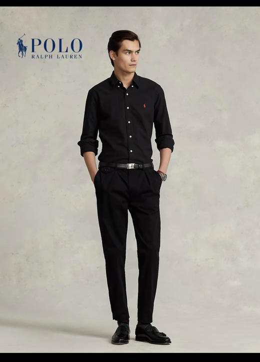 纯黑色为主 R.L 纯色棉府绸 修身版 长袖衬衫 CS211 商品图1