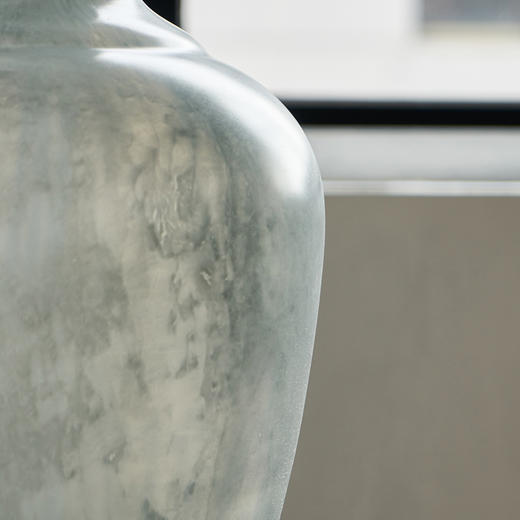 现代简约烟灰落地大件吊钟玻璃花瓶手工艺术大肚子马醉木样板房瓶 商品图12