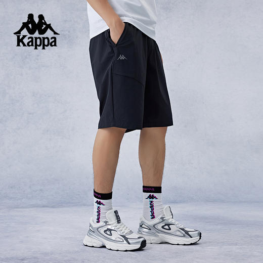 Kappa卡帕背靠背防泼水弹力跑步运动短裤男士美式球裤训练五分裤K0E52DY40 商品图1