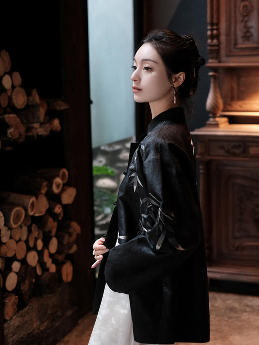 盛唐牡丹盛奢系列| 限量款| 高货-真丝重缎竹纹盘扣外套(特殊商品不退不换) 商品图3