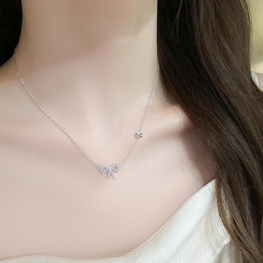 【方锆蝴蝶结】S925银项链【JHY-N001737B】 商品图2