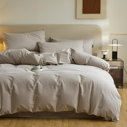 老米优品🎈muji代工厂《A类婴儿级 温暖磨毛四件套纯色长绒棉双拼款》全棉磨毛 四件套床品！秋冬款新疆长绒棉~ 商品图8