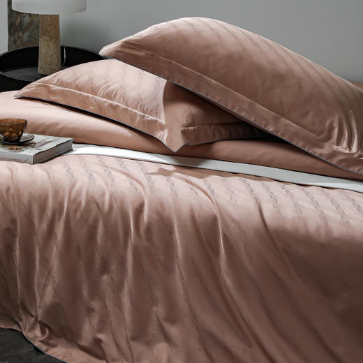 60S长绒棉全棉四件套纯色大提花 律-黎莎粉 商品图2