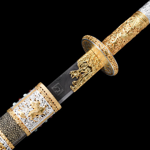 康熙战刀 沈州作品 龙泉沈广隆宝剑一体刀剑 手工传统收藏宝剑  未开刃 商品图3