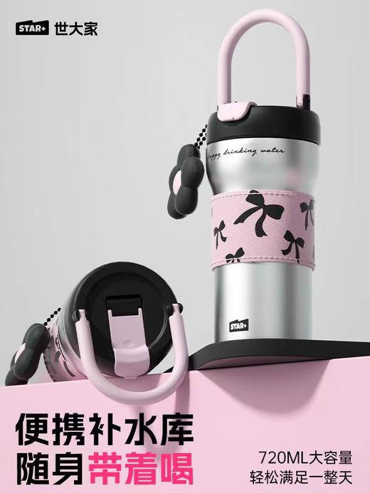 水杯保温杯世大家小香风提手保温杯720ML容量BWB24061921 商品图0