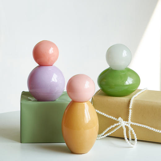 北欧多巴胺彩色香薰瓶创意奶油风小口台面摆件居家样板房台面装饰 商品图2