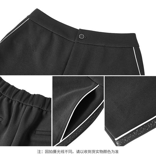 【商场同款】CNT4980 “漫步运动裤”  上松下紧设计修饰大腿显瘦舒适 侧缝白色牙边运动裤 好穿搭黑色休闲裤 商品图6