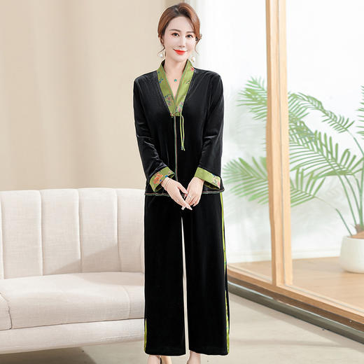 MC 8082两件套洋气金丝绒上衣运动套装 商品图2