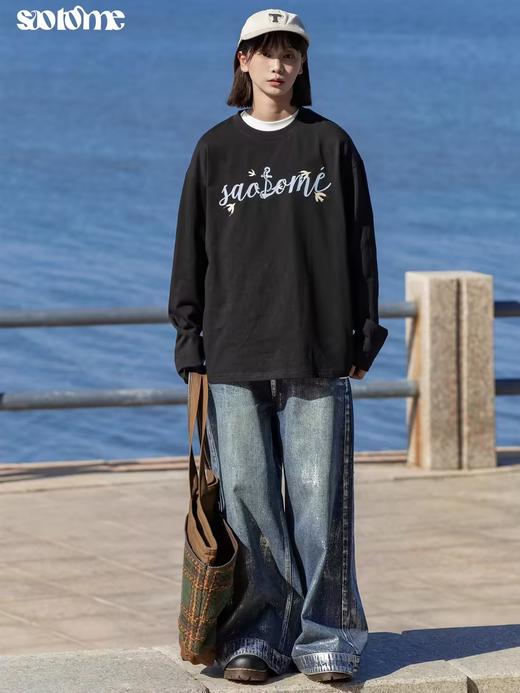 早乙女惠子saotome/STMCX243160/海鸥LOGO印花长袖T恤 商品图2