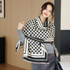 2024年款秋冬季百搭围巾 拼色双面格子款 仿羊绒围巾 毛毯两用保暖围脖披肩女 商品缩略图2