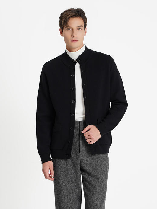 callisto黑色羊毛混纺针织开衫 商品图3