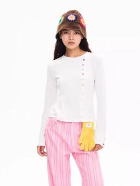 heris/H43121/糖豆扣侧门襟长袖T