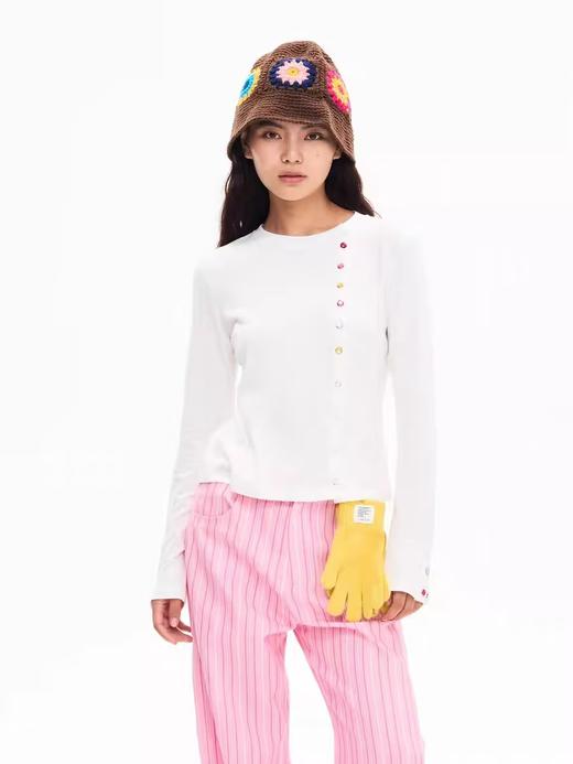 heris/H43121/糖豆扣侧门襟长袖T 商品图0