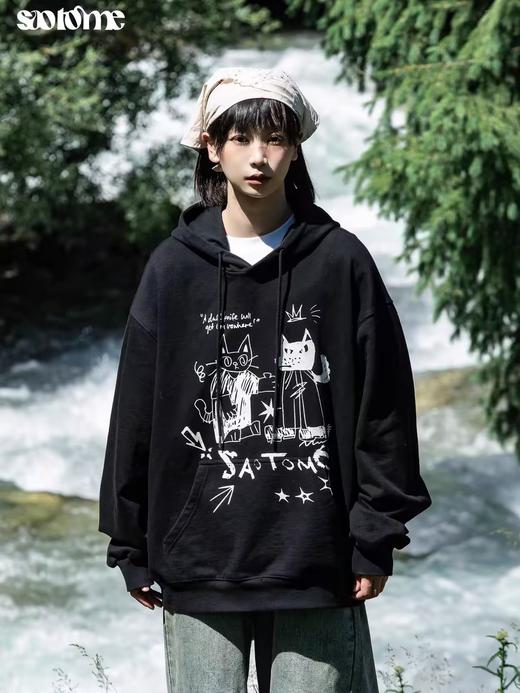 早乙女惠子saotome/STMWY243185/手绘涂鸦连帽卫衣 商品图1