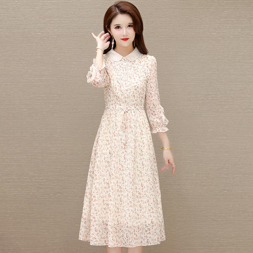 时尚气质，印花娃娃领连衣裙QYM-HL-24A6606-Y 商品图0