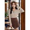 9/10奢姿大码女装2024秋冬简约坑条时尚百搭针织衫胖妹妹气质V领上衣9744634077 商品缩略图1