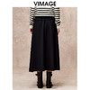 VIMAGE纬漫纪时尚气质纯色A字百搭显瘦长裙半身裙秋季新款V2206807 商品缩略图3