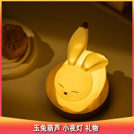 测评优品-蔡小白伴睡灯 白瓷灯 玉兔葫芦 陶瓷摆件 小夜灯 充电款 可调光 中秋礼物 商品图0