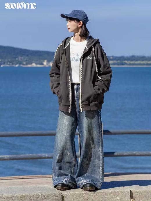 早乙女惠子saotome/STMWT243188/蕾丝花边连帽开衫 商品图3