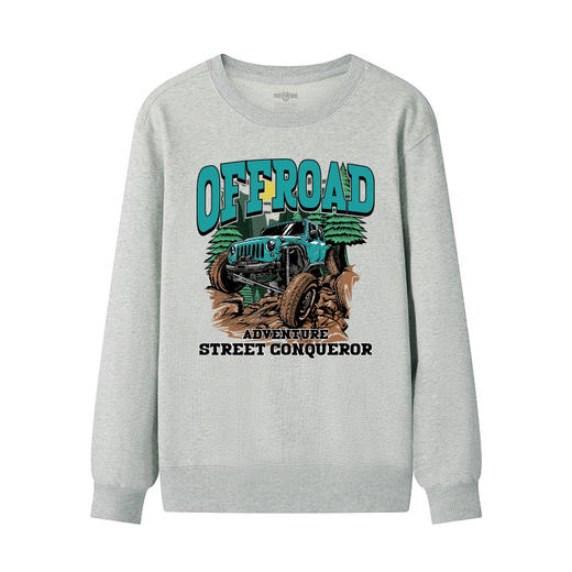 秋冬新款牧马人穿越丛林图案印花毛圈圆领套头卫衣男女通款队服衫 NMT-2180 商品图4