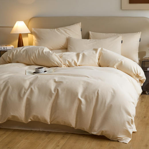 老米优品🎈muji代工厂《A类婴儿级 温暖磨毛四件套纯色长绒棉双拼款》全棉磨毛 四件套床品！秋冬款新疆长绒棉~ 商品图4