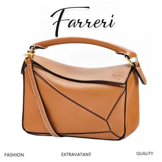 老罗家拼色几何包！渠道原厂皮，韩国进口棉质衬布！BLYW 商品图0