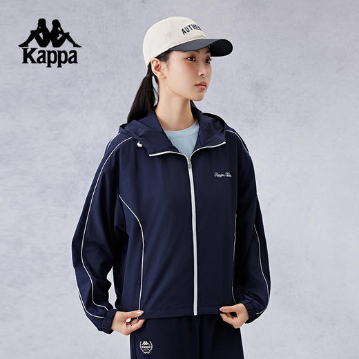 Kappa卡帕背靠背新款防泼水弹力防风衣运动外套女款休闲夹克上衣K0E62FJ22 商品图1