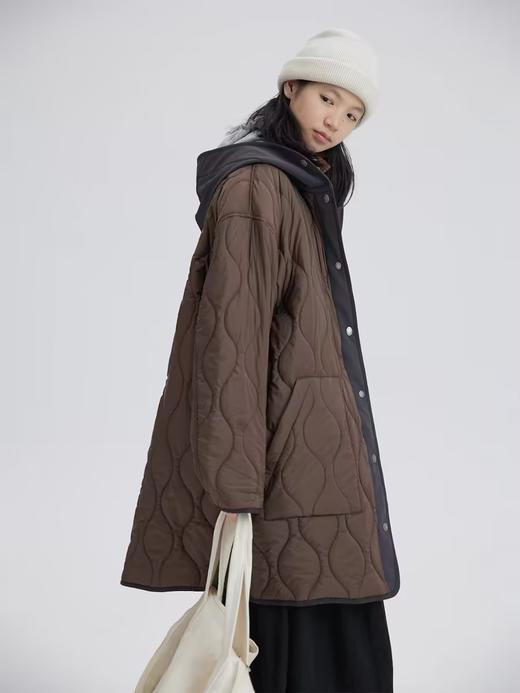 步履不停/3C25014C/一手长连帽葫芦格绗棉外套 商品图4