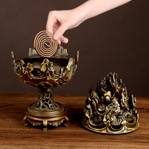 吉祥古法香炉 描金仿汉博山炉 商品图7