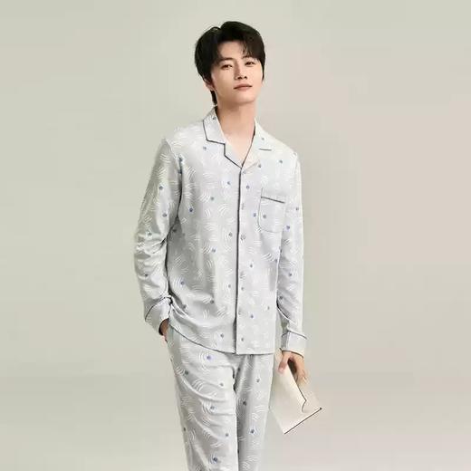 康妮雅男式长袖长裤开襟套装 商品图0