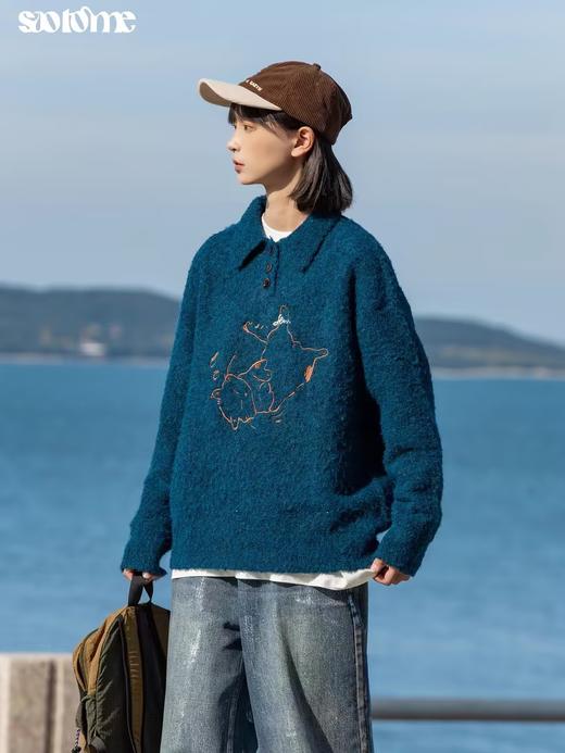 早乙女惠子saotome/STMMY243145/圈圈纱polo毛衣 商品图3